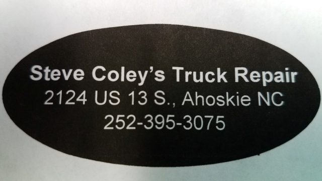 Steve Coley’s Truck Repair Sticker 2018 II
